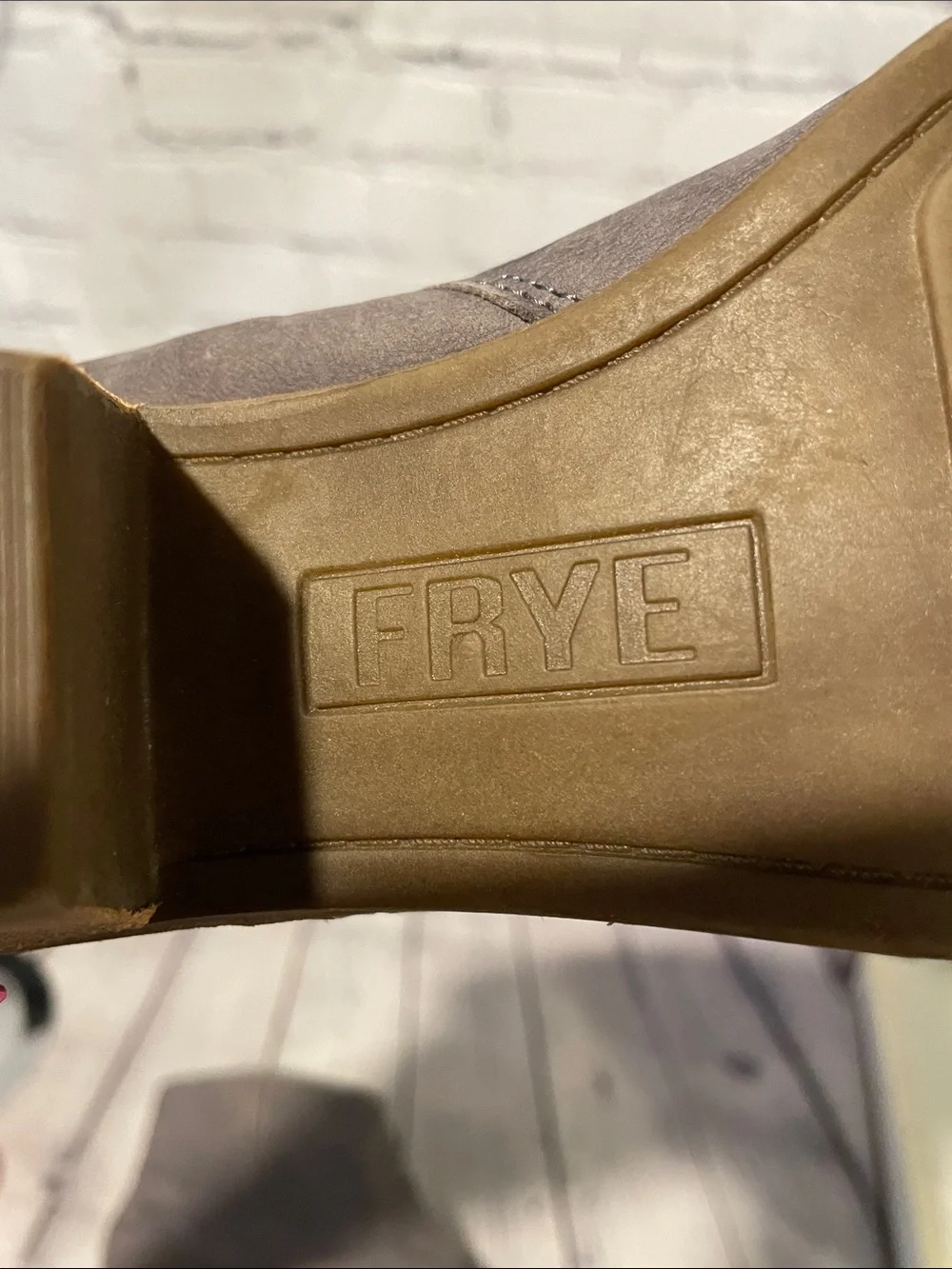 Frye Gray Suede Ankle Booties with Low Stacked Heel 9.5